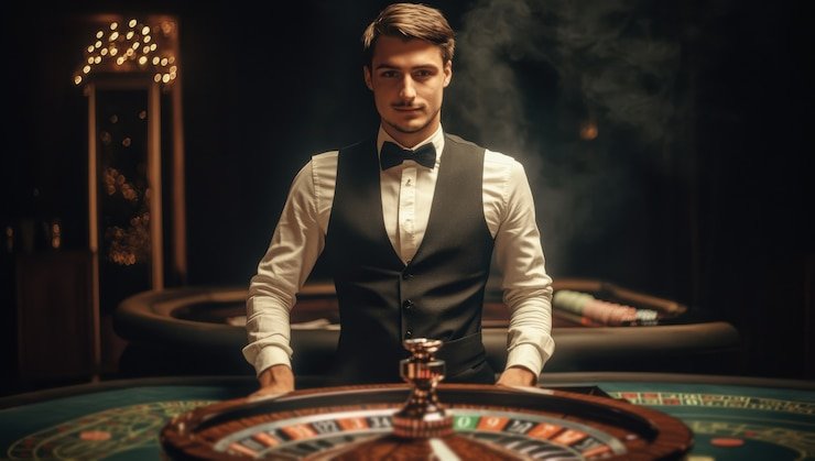 Live Roulette dengan roda profesional dan tata letak taruhan yang jelas Roulette langsung dengan roda berputar dan meja taruhan visual